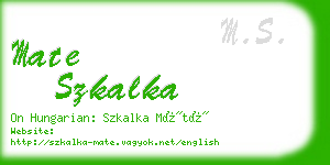 mate szkalka business card